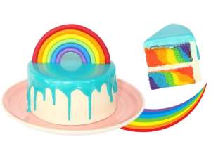 a rainbow birthday cake